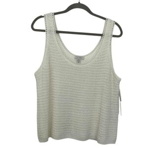 White Tribal Women's Crochet Tank Top